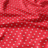 Tissu coton au métre couleur rouge coeurs mini blanche