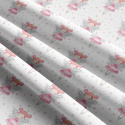Coton lure motif petite fille sur blanc 90 cm