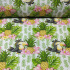 Tissu en coton au mètre, 125 g/m², largeur 160 cm, imprimé à ananas sur fond blanc