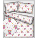 Coton lure motif petite fille sur blanc 90 cm