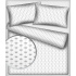 Tissu coton au mètre, 125 g/m², largeur 160 cm, imprimé Couronnes gris et blanche