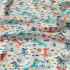 Tissu coton au métre imprimé Croco rouge sur blanche
