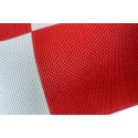 Tissu d'extérieur, déperlant pour transats et hamacs de jardin, Blanc-Rouge Damier 5x10 cm