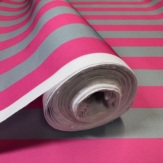 Venkovní látka na zahradní lehátka a houpací sítě barva šedo-řůžová, 5 cm