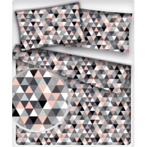 Tissu en coton uni au mètre, 125 g/m², largeur 160 cm, Triangulair rose 2cm 