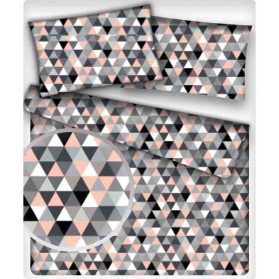 Tissu en coton uni au mètre, 125 g/m², largeur 160 cm, Triangulair rose 2cm 