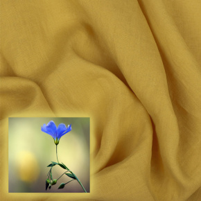 Tissus en lin Oskar, 265 g/m², largeur 150 cm, moutarde