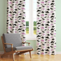 Tissu coton au métre imprimé Dinosaures noir et violet