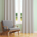 Tissu coton au métre couleur blanche rayé gris