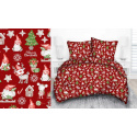 Tissus en coton de Noël au mètre, 160 cm motif Rudolf verte