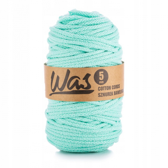Cordons tressé coton 5 mm, 100 m,  couleur menthol 190