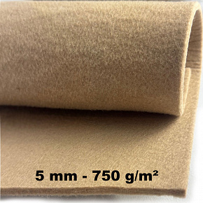 Feutrine technique 5 mm, 750 g/m², largeur 100 cm, beige Feutrine technique 5 mm, 750 g/m², largeur 100 cm, beige
