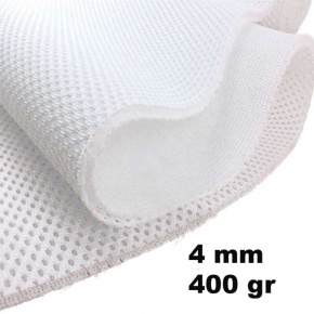 Tissu en maille 3D (spacer), 400 g/m², largeur 150 cm, Blanche, 4mm Tissu en maille 3D (spacer), 400 g/m², largeur 150 cm, Blanche, 4mm