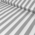 Tissu coton au métre couleur bqlanche rayé gris 20 mm