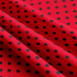 Tissu coton au métre couleur Rouge pois Noire 10 mm