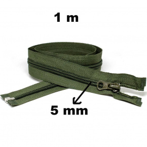 Fermeture à glissière en spirale Khaki  5 mm longueur 100 cm