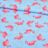 Tissu coton au métre imprimé Flamant couleur bleu
