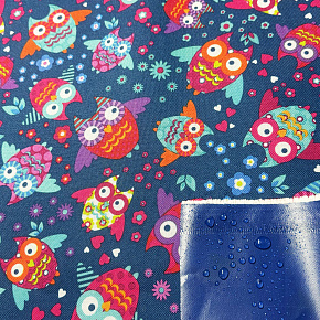 Tissu extérieur Imperméable PVC Codura 600D, 360 g/m², 150 cm, Hiboux