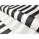 Tissu imperméable PREMIUM motif rayures graphites blanches