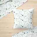 Tissu coton au mètre, 125 g/m², largeur 160 cm, imprimé Etoiles verte et blanche