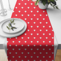 Tissu coton au métre couleur rouge coeurs mini blanche