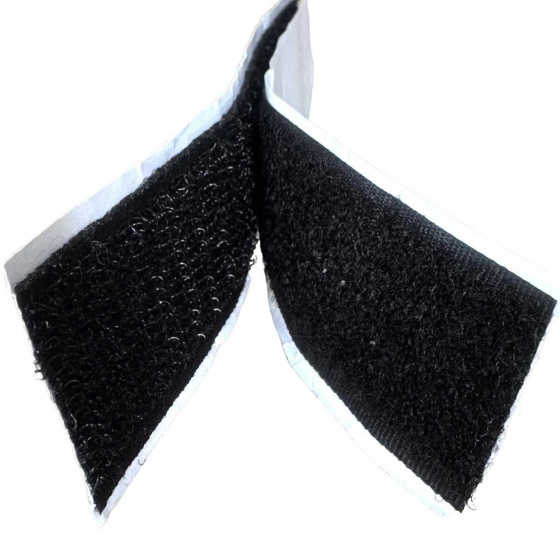 Bande adhésive auto-agrippante crochet et boucle Noire 2x10 cm, largeur 50 mm