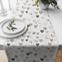 Tissu coton au métre couleur blanche coeurs maron 485