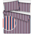 Tissu coton au métre couleur blanche rayé bleu et rouge