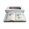 Serviette de toilette à broder en coton, éponge (3 pièces) Crème