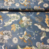 Tissu en coton au mètre, 125 g/m², largeur 160 cm, imprimé à pivoine jaune sur fond bleu