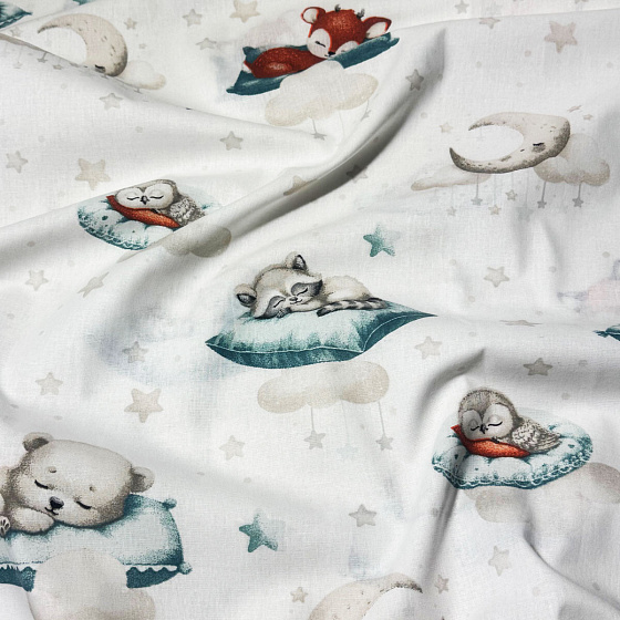 Bavlněné látky, metráž Dobrý Spánek na Bílém