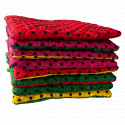 Coussin d'assise 40x40x2cm Pois Noir sur Amarante et Vert