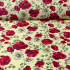 Tissu en coton au mètre, 125 g/m², largeur 160 cm, imprimé à fleurs sur fond jaune