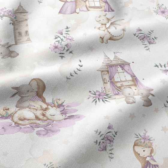 Tissu coton au métre imprimé, couleur blanche, 160 cm