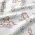 Tissu coton au métre imprimé, couleur blanche, 160 cm
