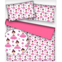 Lure de coton motif malenka rose 160 cm