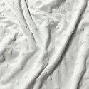 Tissu minky coeurs, 330 gr/m2, largeur 160 cm, blanche