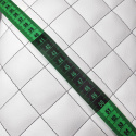 Ekoskóra KLASIK 3x3 cm, kolor Biały pikowana Czerną nicią 145 cm