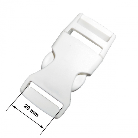 Boucles à ouverture rapide en plastique 20 mm couleur Blanche