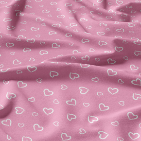 Tissu coton au métre couleur rose coeurs blanche Tissu coton au métre couleur rose coeurs blanche