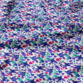 Tissu coton au métre imprimé Oiseaux Printemps couleur blanche Tissu coton au métre imprimé Oiseaux Printemps couleur blanche