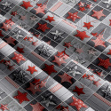Tissus en coton de Noël au mètre, 160 cm motif Noël 49 gris